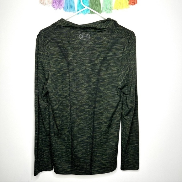 Under Armour Dark Olive Green Pullover 1/4 Zip Long Sleeve Athletic Top Small - Picture 10 of 12
